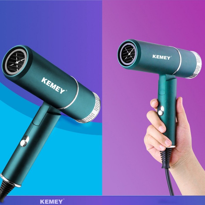 Kemei 9825 Original Kemey 9825 Alat Pengering Rambut Hair Dryer Travel 2 IN 1 Ringan Bisa di Lipat Angin Panas Dingin KM9825