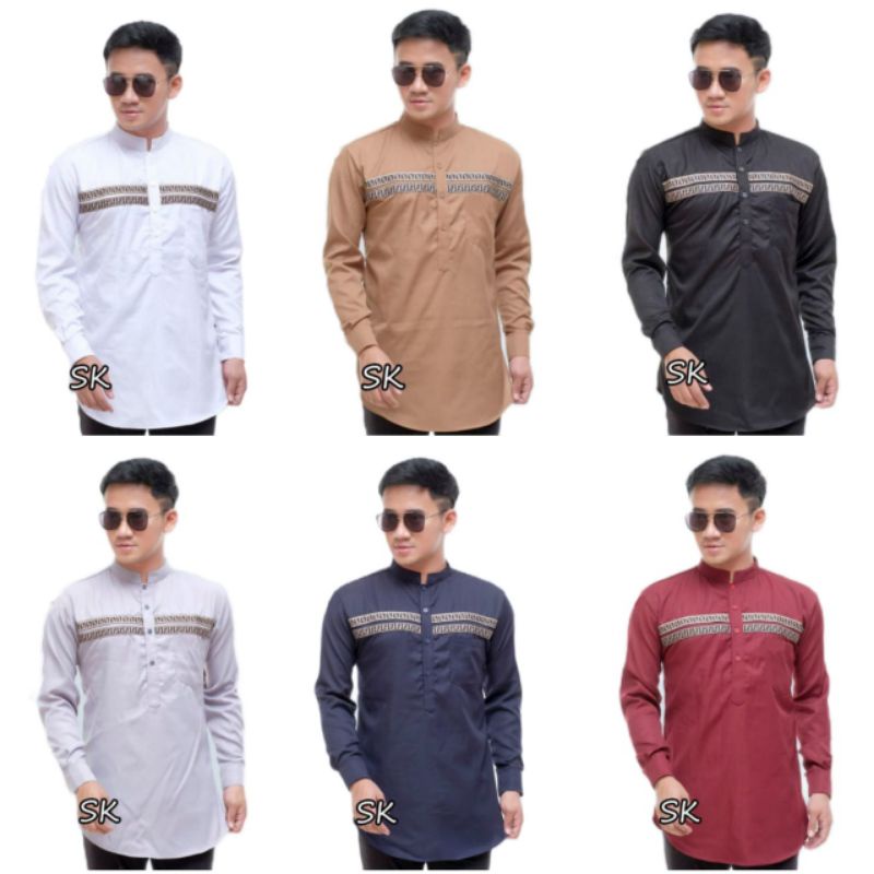 KOKO PRIA BORDIR FF LENGAN PANJANG/ATASAN MUSLIM PRIA FASHION MUSLIMmlxl