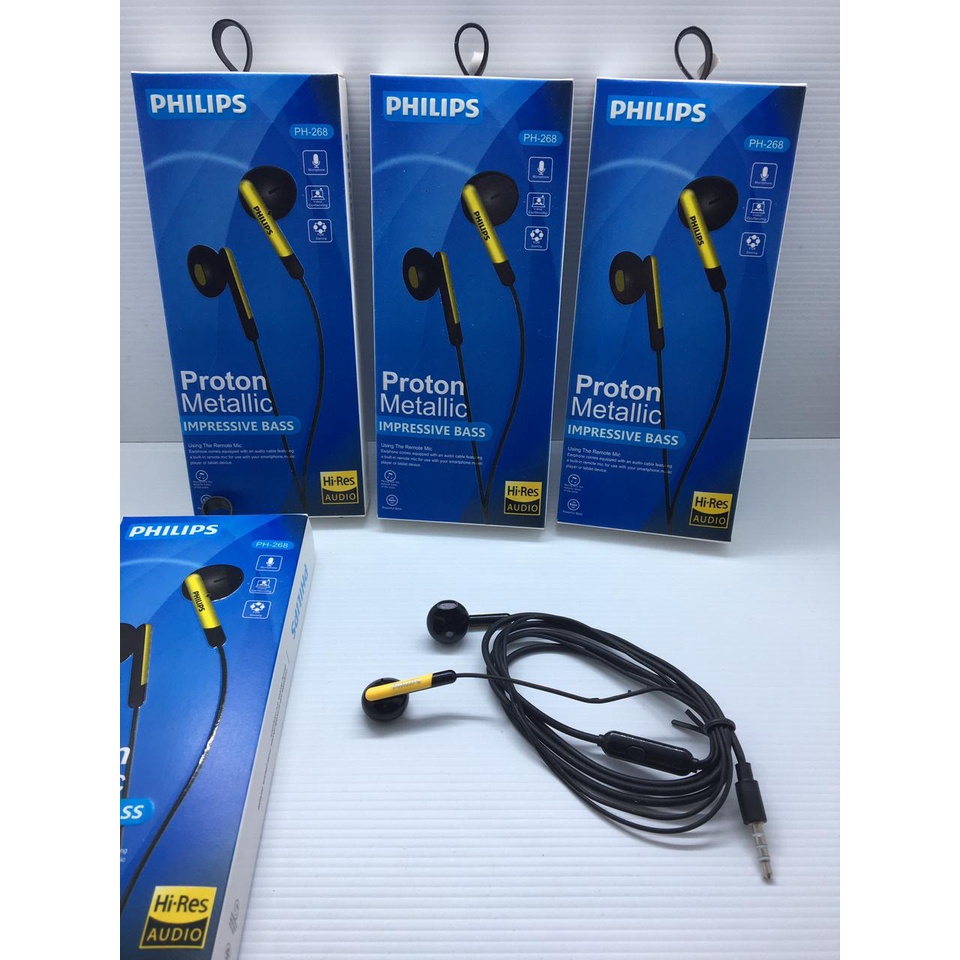 Headset Handsfree Earphone HF Philips QP-268 Proton Metallic