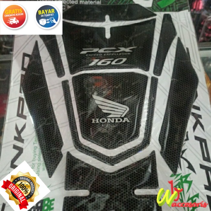 Stiker Sticker Tankpad New Pcx 160 2021 - Hitam list grey