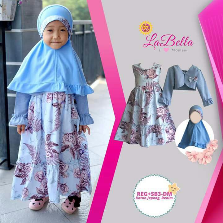 GAMIS HARIAN ANAK SET JILBAB BY LA BELLA ( REG-SB3-DM-11 )
