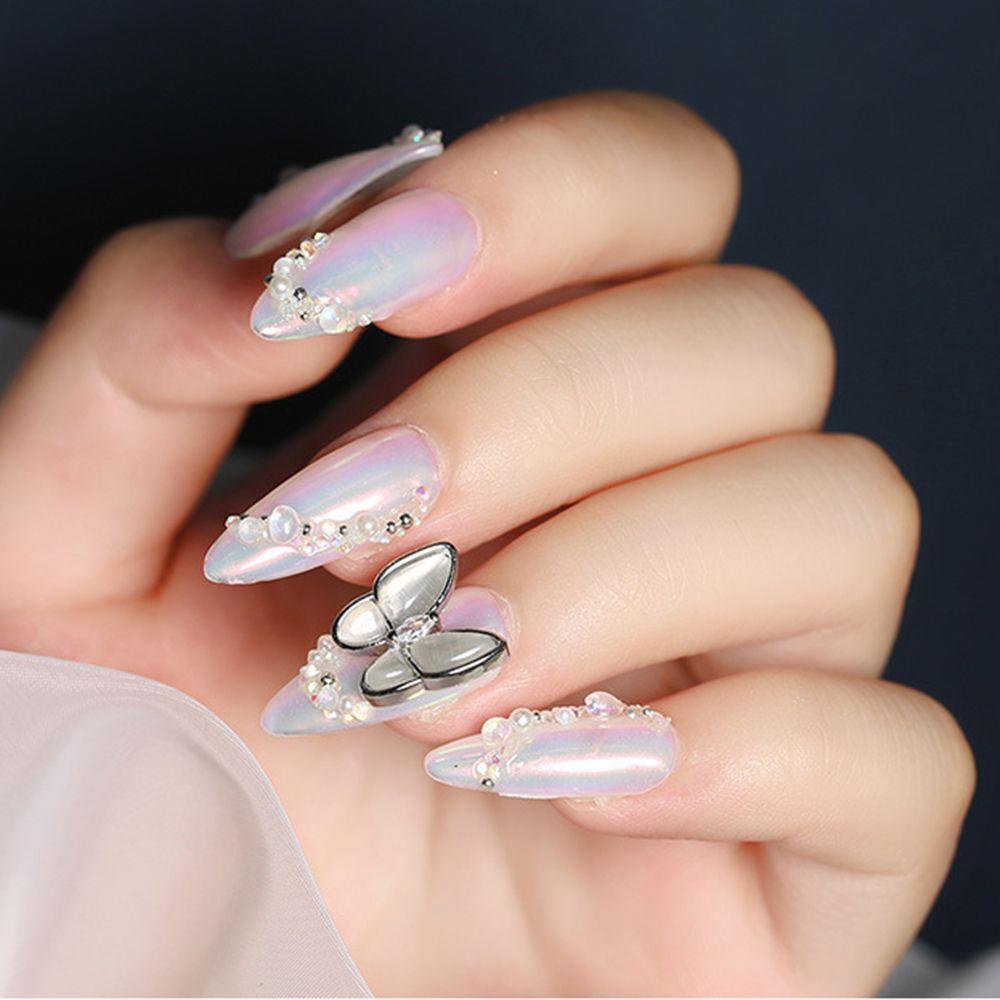 AUGUSTINA Agustina Nail Art Rhinestones Glitter Mermaid Membuat Perhiasan Manikur Aksesoris DIY Craft Manik-Manik Kristal Batu Tidak Teratur