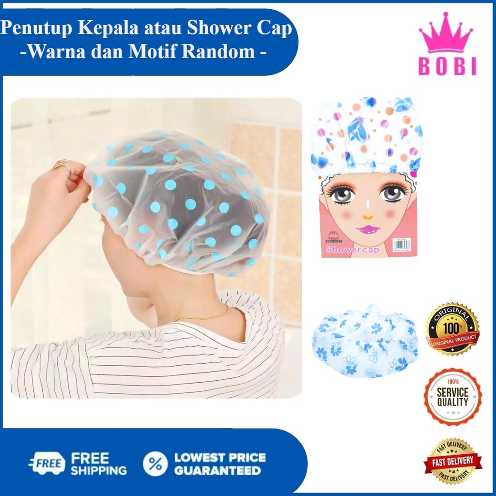 Penutup Kepala atau Shower Cap  / PENUTUP MANDI ATAU PELINDUNG RAMBUT LUCU - Warna dan Motif Random