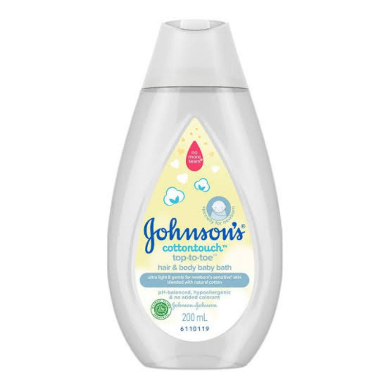 Johnson's Hair &amp; Body Cotton Touch 200 ml / Sabun Mandi Bayi / Sabun Mandi Johnson's