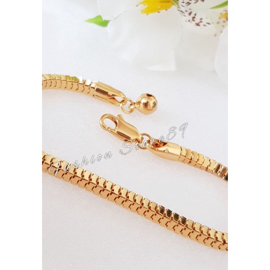 Gelang Tangan model Milano Kotak perhiasan lapis emas yaxiya impor gelang tangan fashion simple Lapis emas 18k