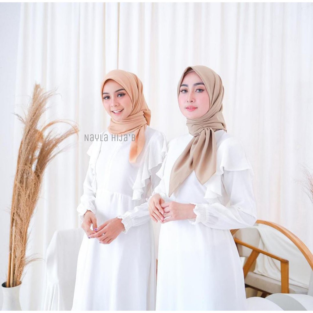 Kerudung Segi Empat Polos Diamond Crepe Hijab Polos Segiempat Bahan Diamond Termurah Nayla Hija'b