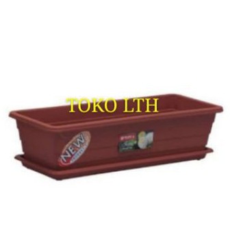 POT BUNGA SEGI PANJANG TATAKAN TRIVETTO (M) LION STAR / POT BUNGA TANAMAN PLASTIK