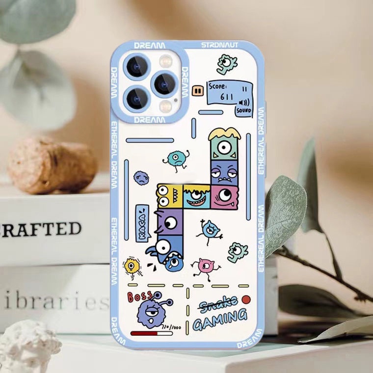 Soft Case TPU Transparan Motif Little Monster Untuk Iphone 13 Pro Max / 12 / 11 / XS / XR / X / 8 / 7 / 6 Plus / SE 2020