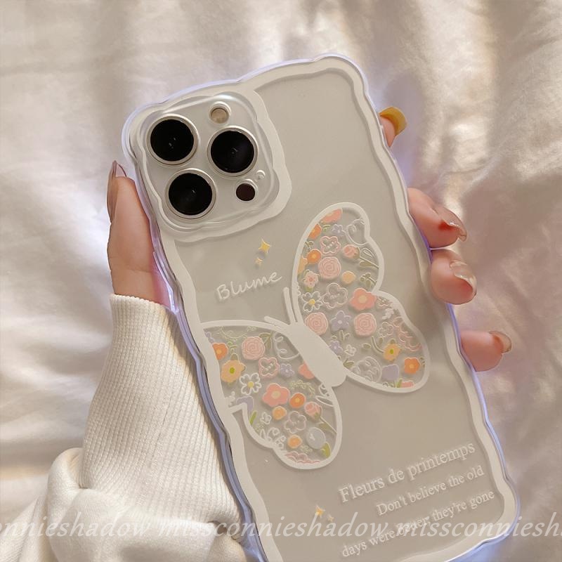 Soft Case Tpu Bening Desain Kupu-Kupu Untuk iPhone 7Plus 8 Plus 11 X XR XS Max 12 13 Pro Max