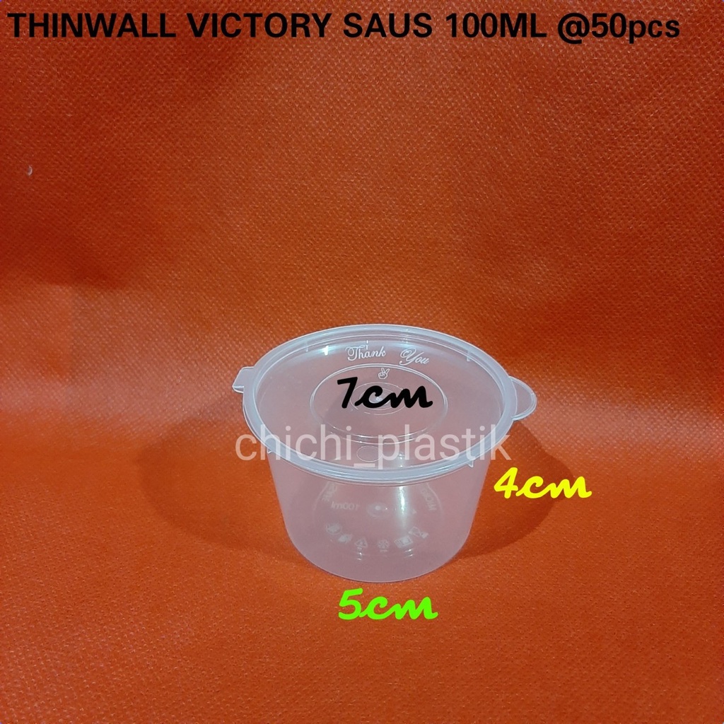 Saus container plastik 100ml  VICTORY  cup sambal saos bumbu