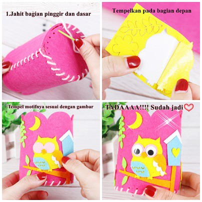 [ORGM] Mainan Edukasi DIY Tempat Pena Stationery Bahan Flanel Motif Lucu