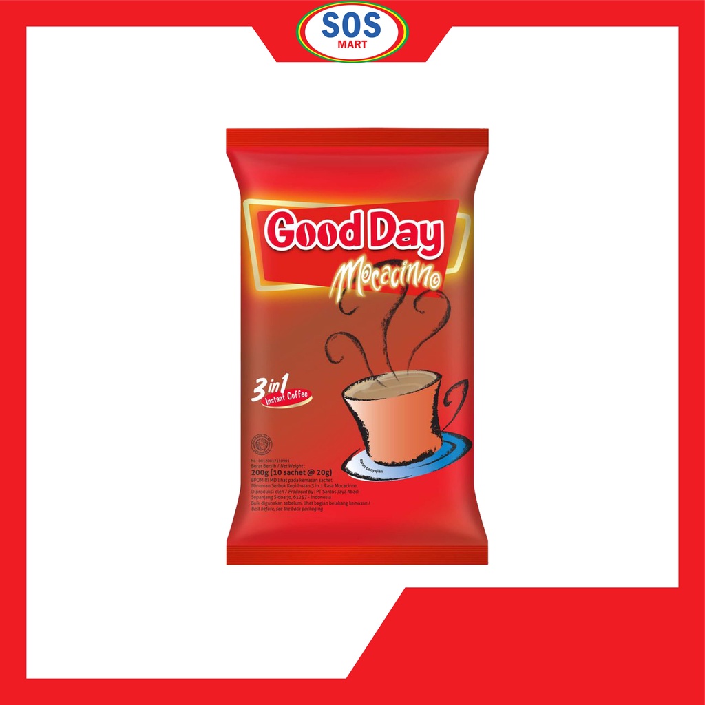 

GOOD DAY KOPI INSTANT 3 IN 1 MOCACINNO ISI 10x20gr