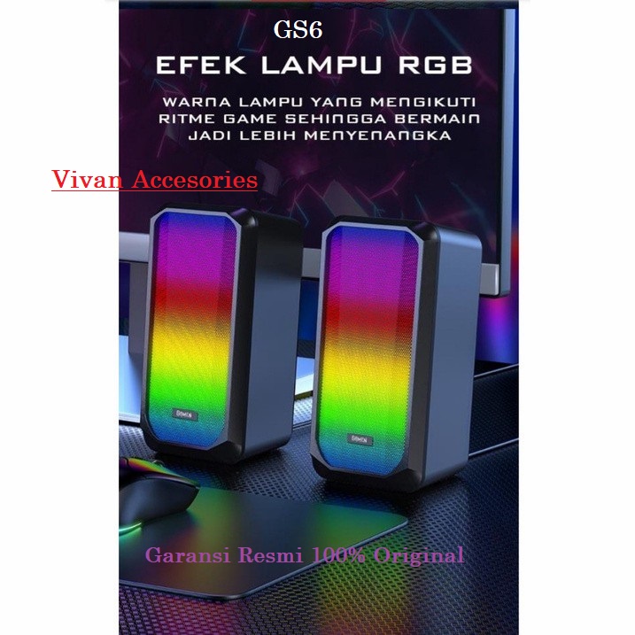Gamen GS6 Gaming Multimedia Speaker with RGB Rhythm Lights