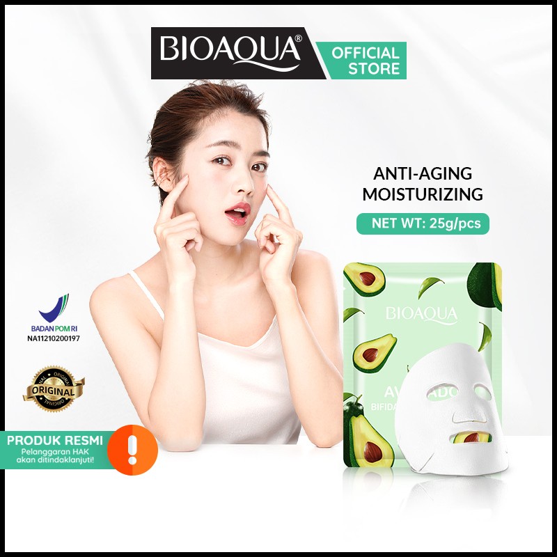 ✨ AKU MURAH ✨Bioaqua Avocado Essence Mask 25gr / Masker Wajah SACHET