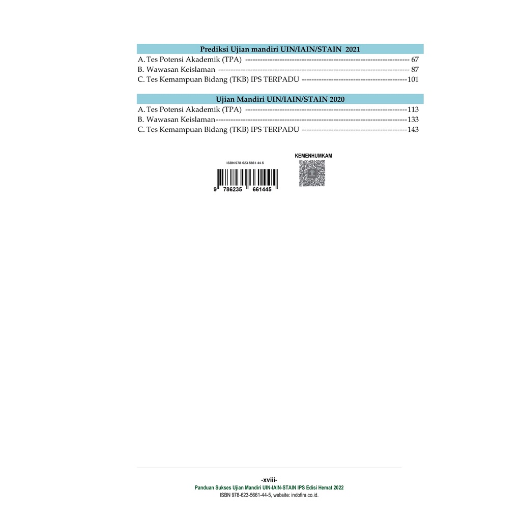 Buku Ujian Mandiri UIN IAIN STAIN IPS 2022 Edisi Hemat-4
