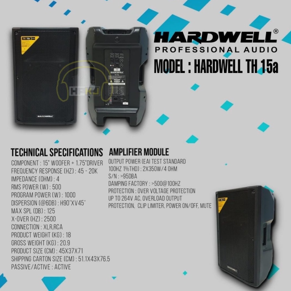 SPEAKER AKTIF HARDWELL TH15A 15 inch TH-15A TH 15 A 15" speaker aktif HARDWELL