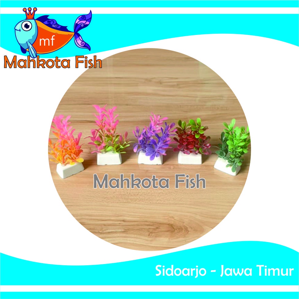 Hiasan Aquarium TANAMAN GANDA (CAMPUR) | Bunga Plastik Aquarium | Bunga Hiasan Aquarium | Tanaman Hias Aquarium