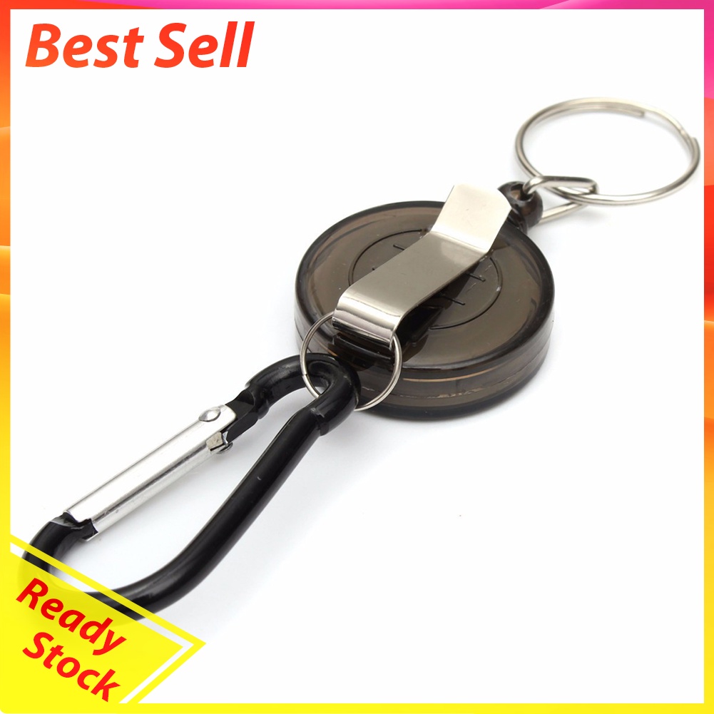 Metal Retractable Keychain Anti-Lost Anti-Theft EDC Keyring Buckle Hooks