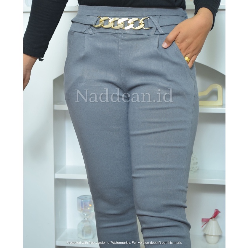 Naddean Blue Series - Celana Panjang Wanita Bahan Soft Jeans Stretch Melar