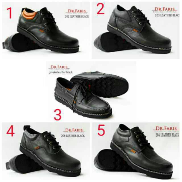 Sepatu sneakers pria dr faris semi boots full black