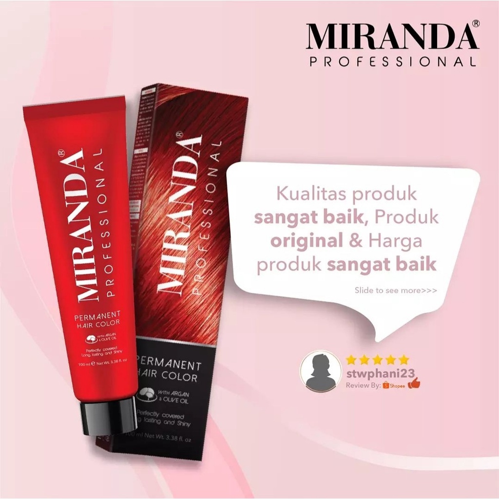 MIRANDA PROFESSIONAL SEMIR RAMBUT 100ML PERMANENT HAIR COLOR