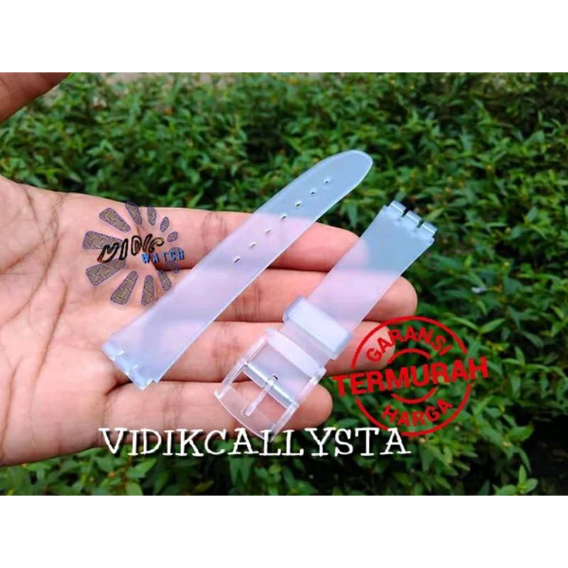 TALI KARET JAM 17 MM ORIGINAL OEM SILICON RUBBER NEW GENT JELLY IN JELLY IRONY CHRONO DIAPHANE 17MM