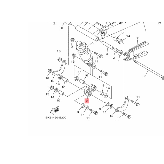 ARM RELAY TEROPONG KACAMATA SEGITIGA AYUNAN MONO SHOCK SHOK SOK VIXION NEW NVL NVA BK8 ORIGINAL YGP 1PA-F217A-00