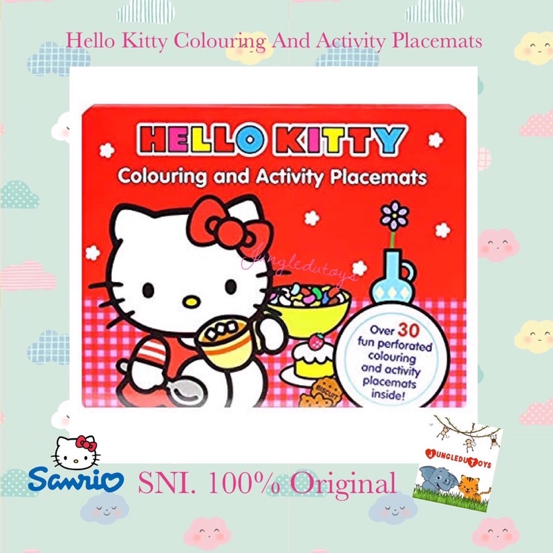 Sanrio Hello Kitty Colouring And Activity Placemats Original Buku Mewarnai Aktivitas Anak Balita