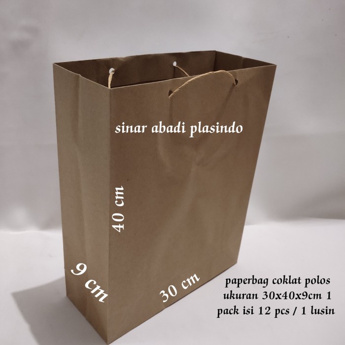 

BISA COD paperbag /paper bag polos uk30x40x10cm, kantong belanja 1lusin /12pcs MURAH