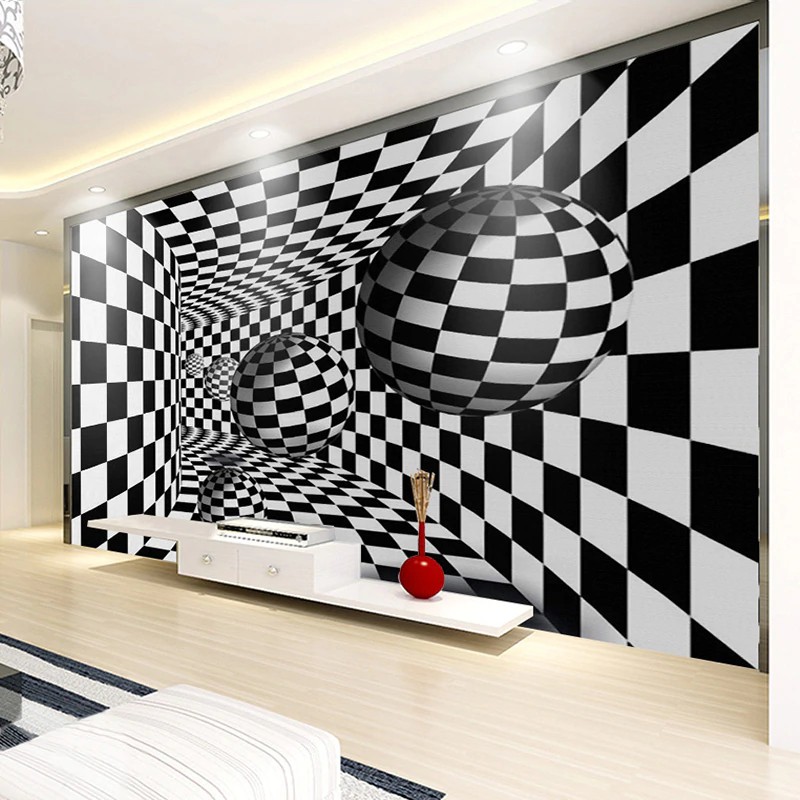 Gambar Dinding  Kamar  3d Hitam  Putih 