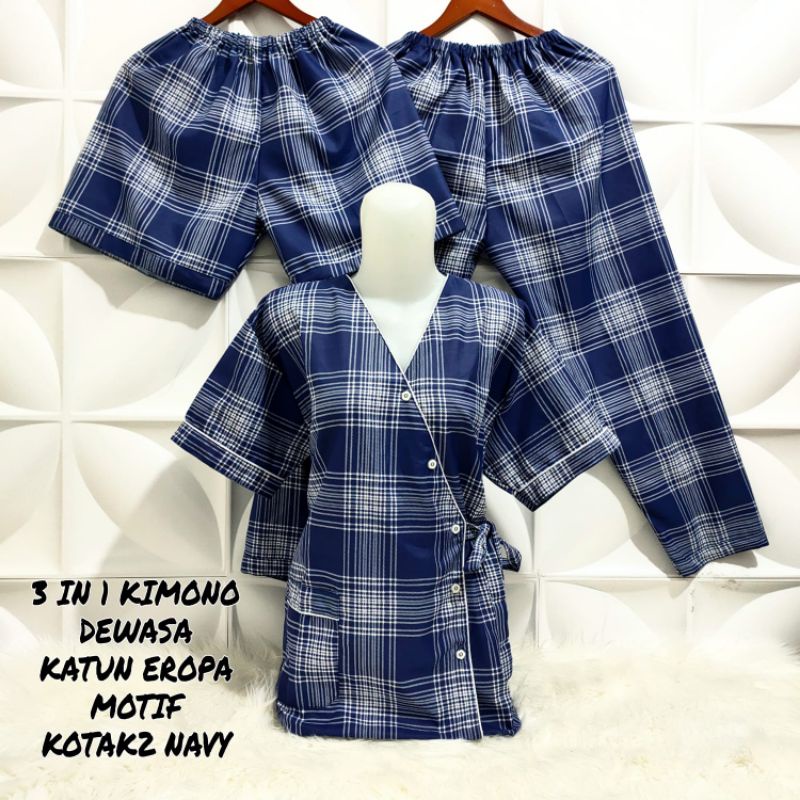 baju tidur piyama dewasa kotak-kotak L-XL-XXL