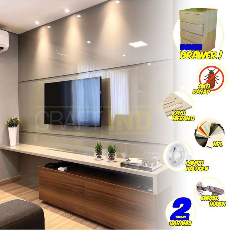 MEJA TV HPL MURAH | BACKDROP TV | RAK TV HPL | BUFFET TV HPL | PARTISI PAJANGAN HPL