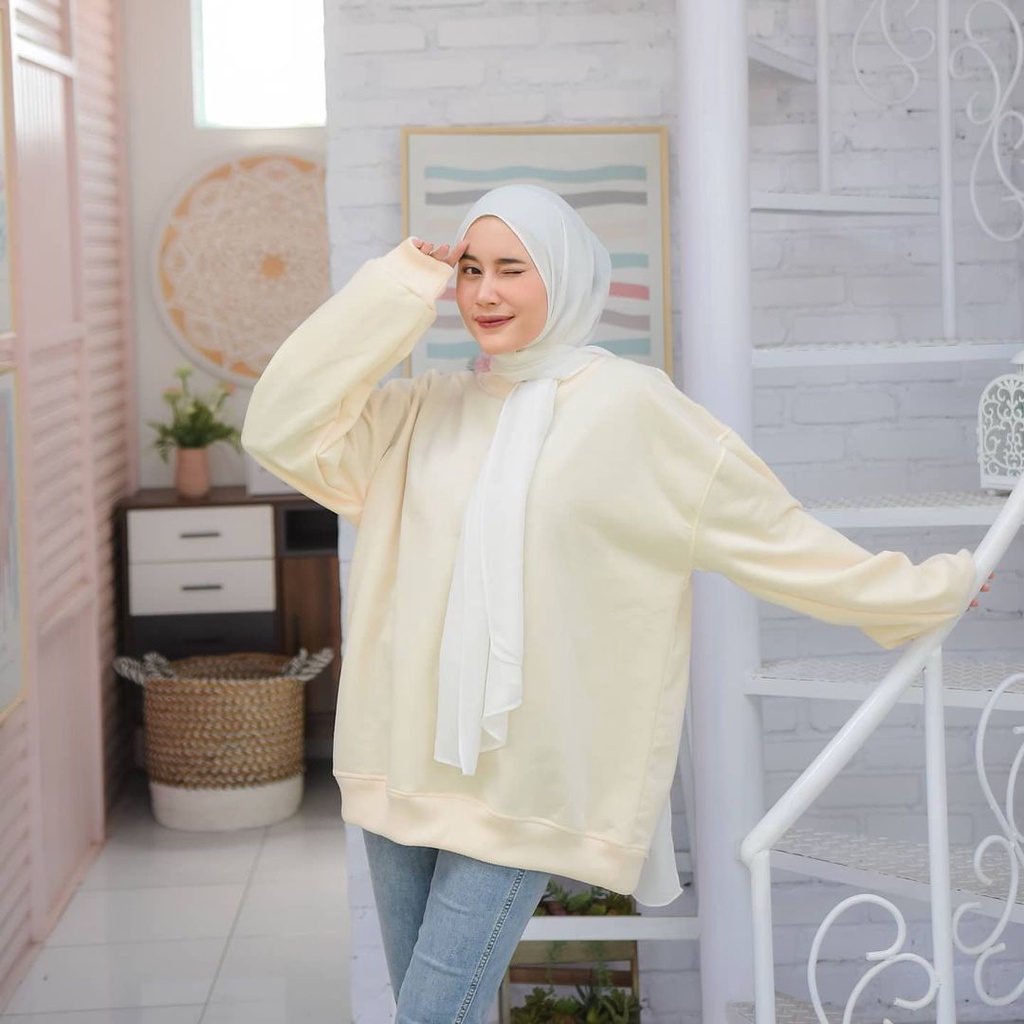 JUMBO Size BASIC SWEATER || CRAWNECK Sweatshirt Zumbo Size XXl PRIA WANITA