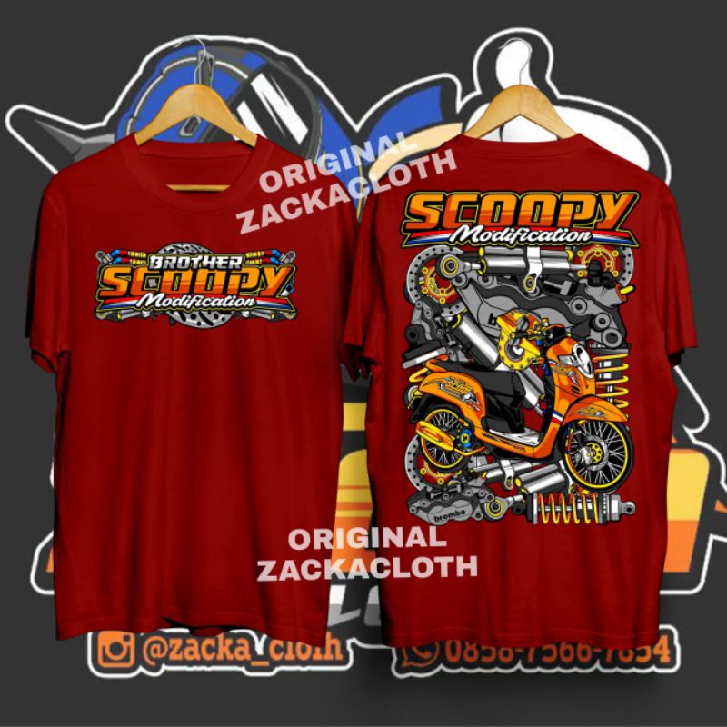 kaos scoopy/ kaos motor scoopy/ kaos motor honda scoopy original/ kaos  motor scoopy modifikasi jari