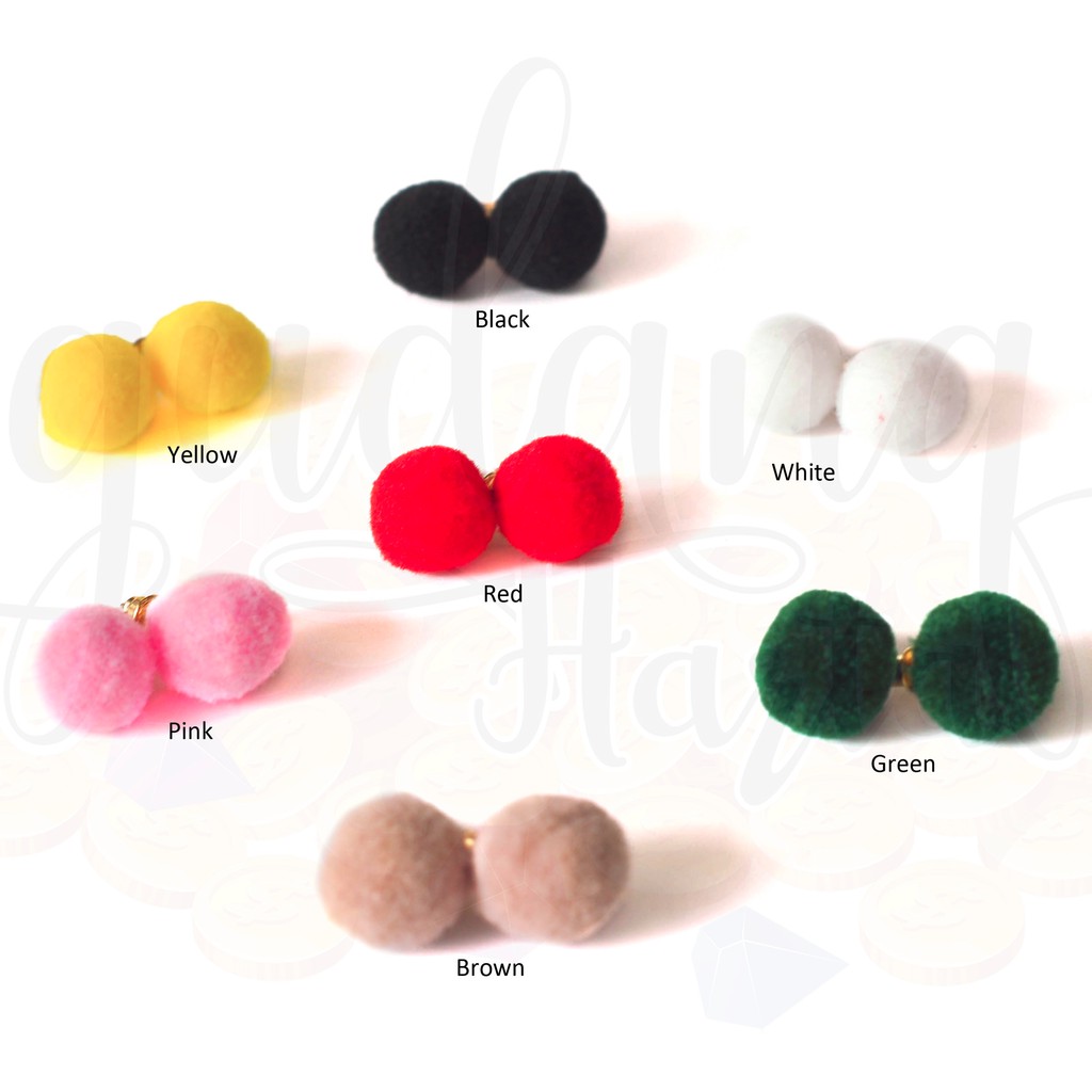 Anting Stud Simple Mini Pompom Lucu GH 203557