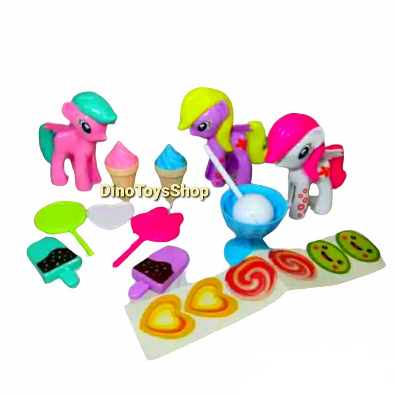 FI 556 - Kuda Poni Plastik Set Ice Cream Mainan Anak