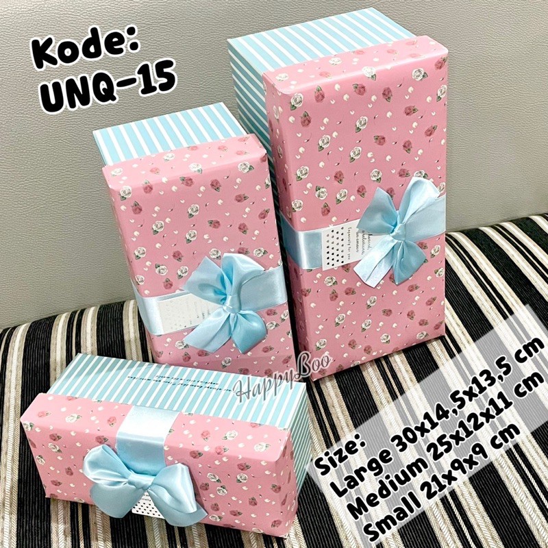 kotak kado gift box kado hampers set 3 / satuan large small medium sedang besar kecil storage unq15