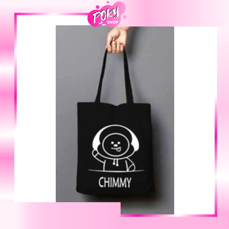 POKY - (A) TOTE BAG PAKAI PEREKAT KPOP TERMURAH TOTEBAG CANTIKTAS WANITA