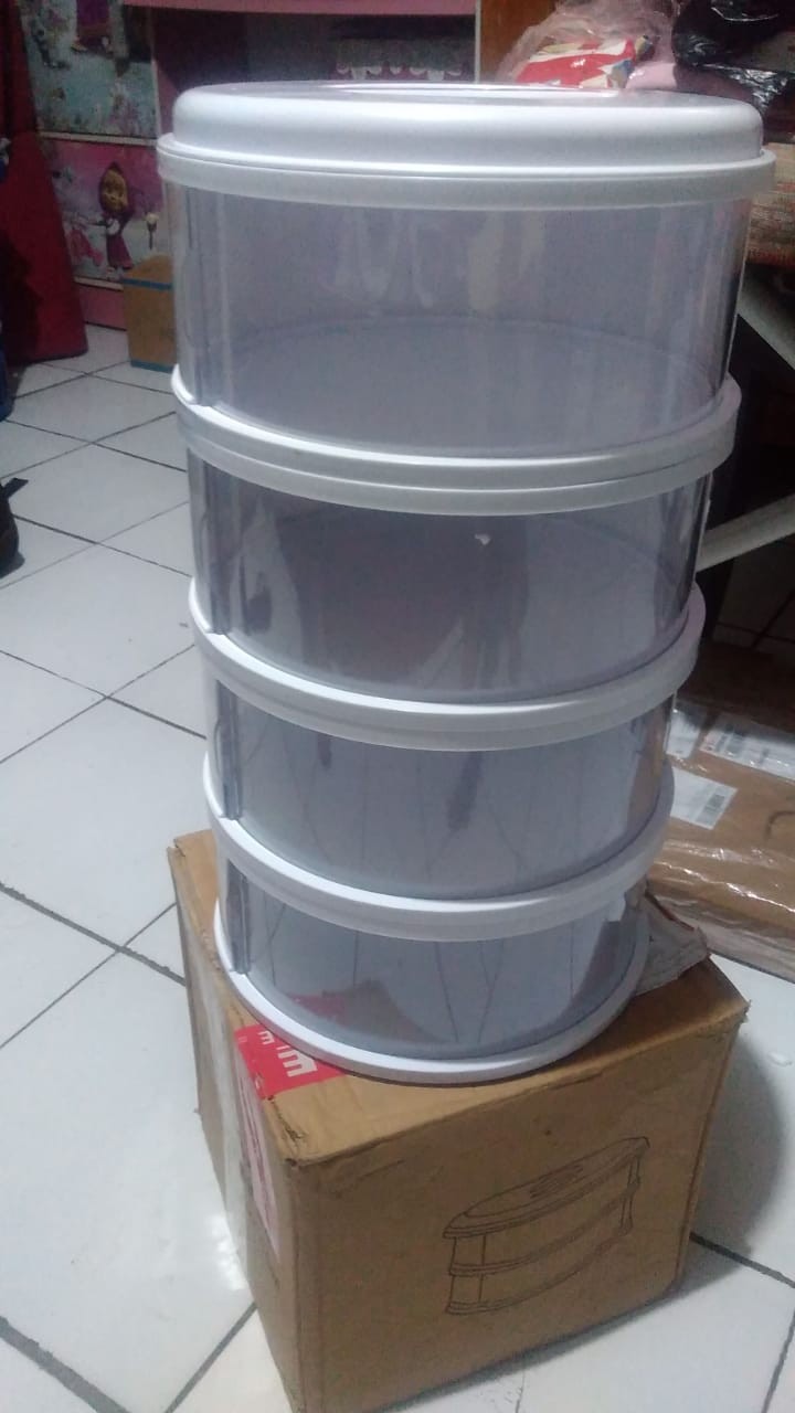 Ready Stock Food Storage 4 Susun Putih