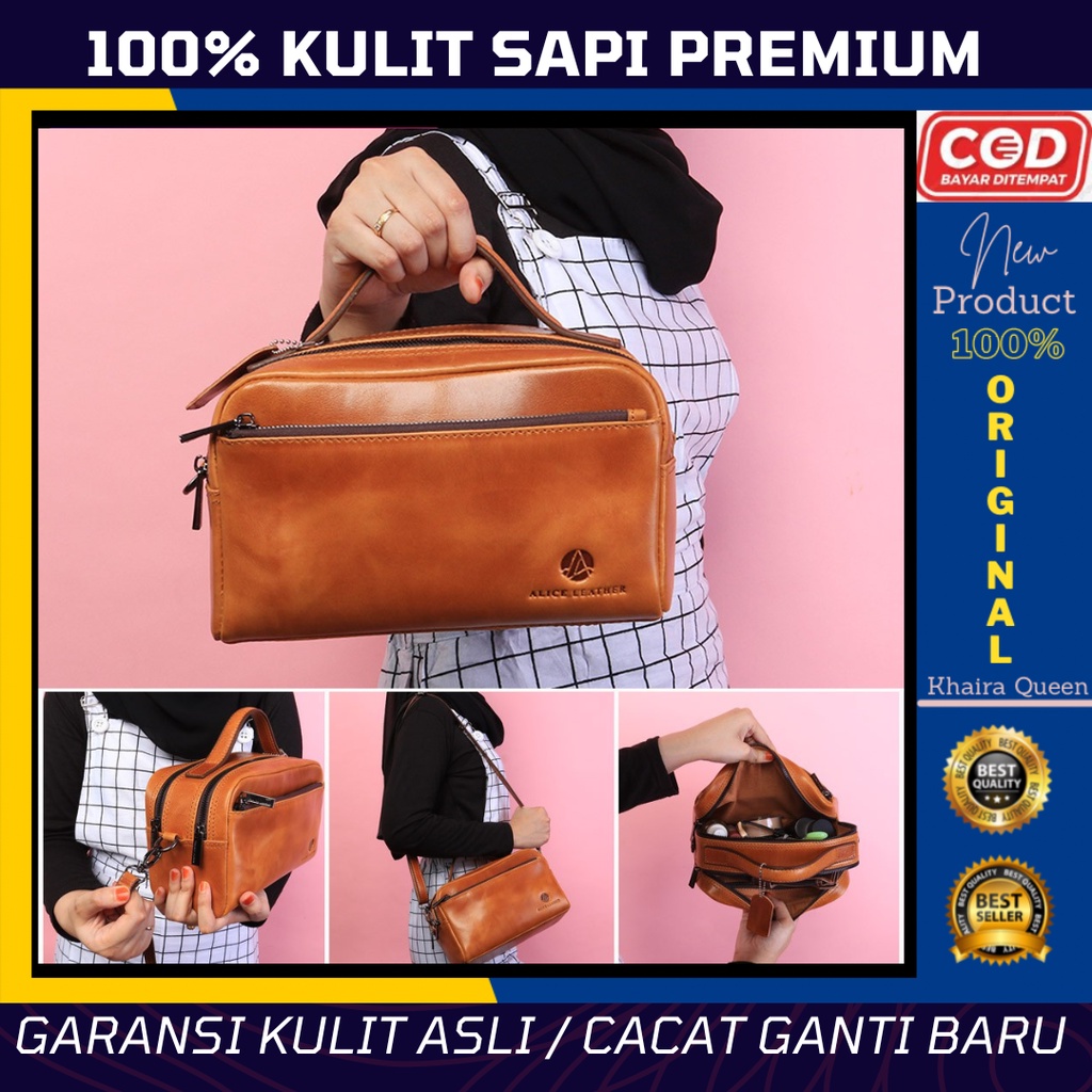TAS KULIT PREMIUM VIOLETTA BAG 2 STYLE BISA JINJING / SELEMPANG BAHAN KULIT SAPI BERGARANSI AP01