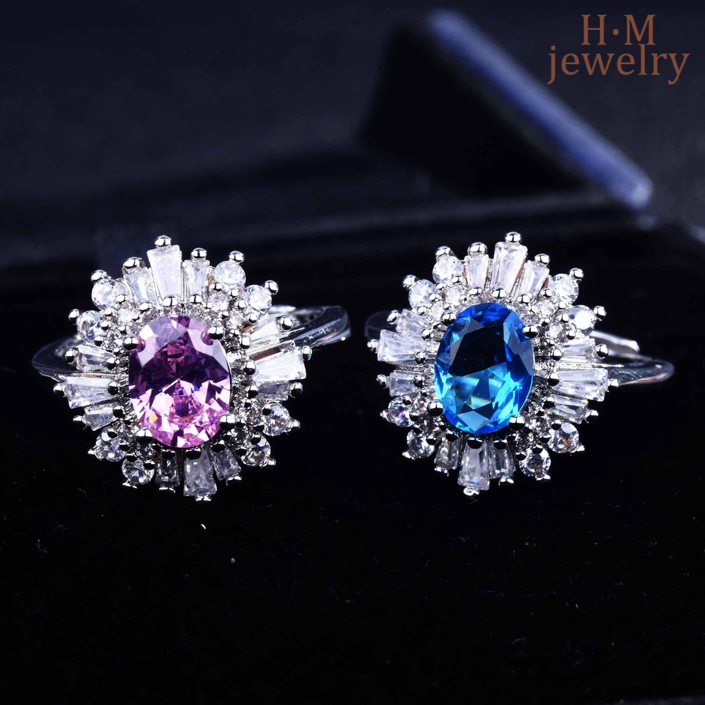 Cincin Berlian Sapphire Argyle Pink Bahan S925 Silver Untuk Pertunangan