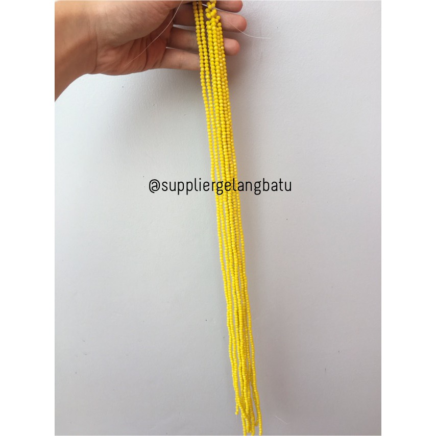 Crystal Ceko Doft 4mm kuning bahan aksesoris beads manik donat rondel kristal perhiasan wanita cewek