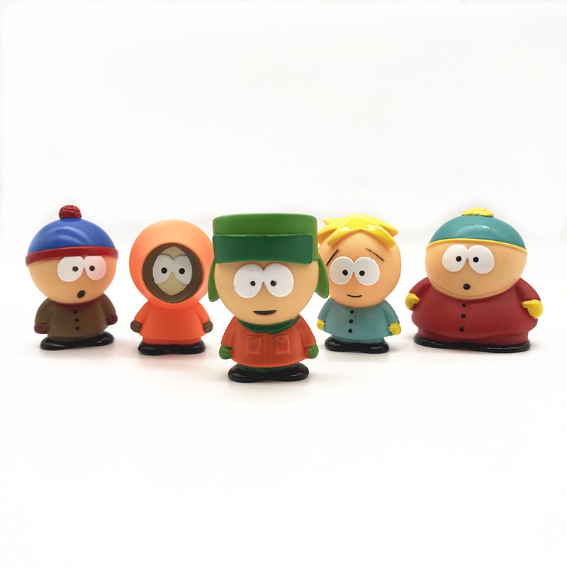 【Ready stock!!!】5Pcs Suit South Park Figures Bad Boys Anime Cartoon Children Toy Car Decoration