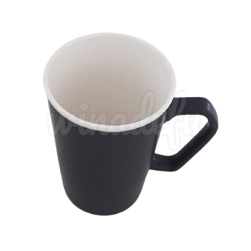 mug warna hitam doff/mug unik cantik/mug gede/mug tinggiporcelain