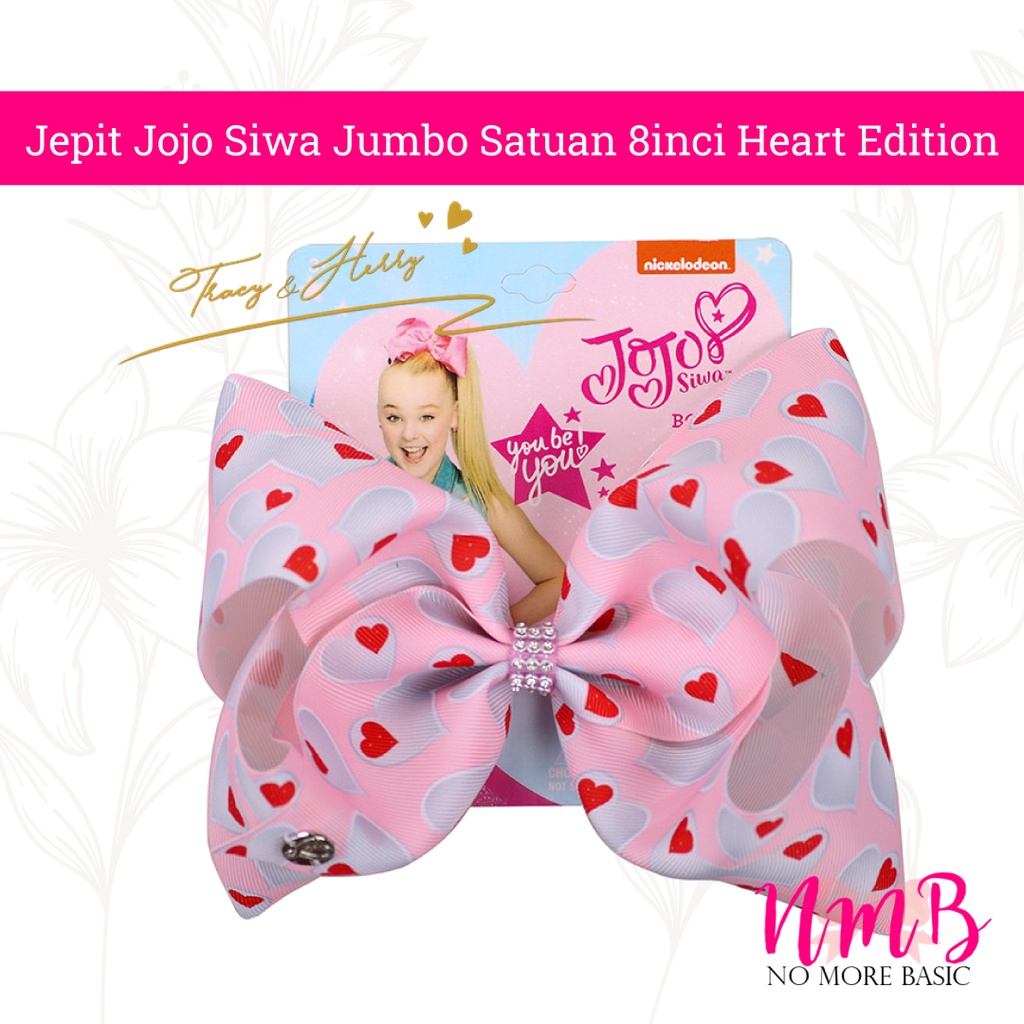 Jepit Jojo Siwa Jumbo Satuan 8inci Heart Edition Jepitan Rambut Anak Perempuan