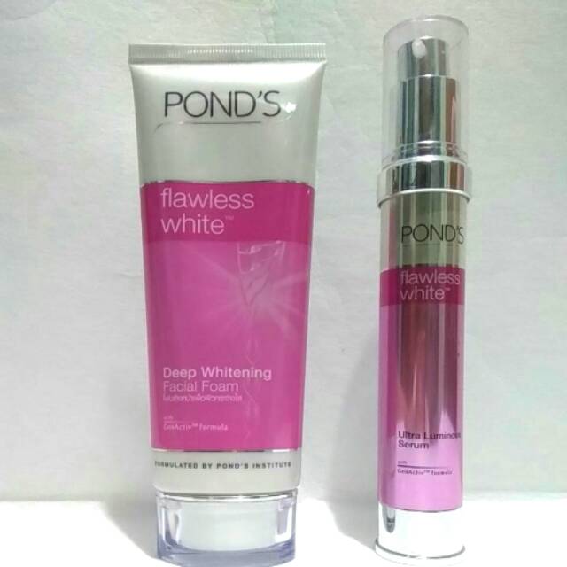 Ponds flawless white facial foam dan ultra luminous serum