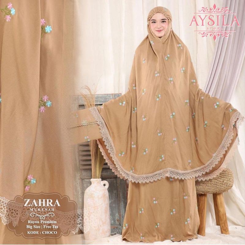 muken zhra 2in 1 bahan katun rayon/mukena dewasa