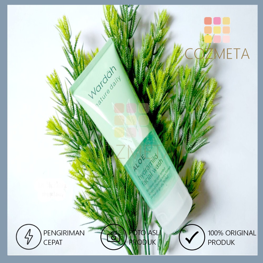 Wardah Nature Daily Aloe Hydramild Facial Wash 60ml Sabun Cuci Muka