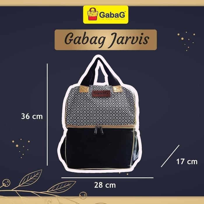 GABAG Cooler Bag JARVIS - Tas Laptop - Diaper / Thermal Bag Backpack Ransel Free 1 Ice Gel Besar