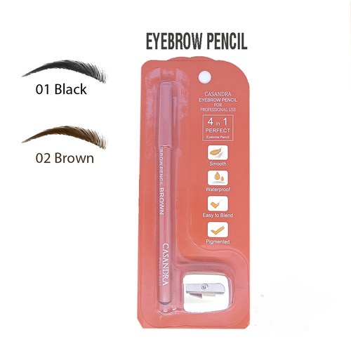 PENSIL ALIS Casandra Eyebrow Pensil Alis 4 in 1 Perfect TERMURAH BPOM